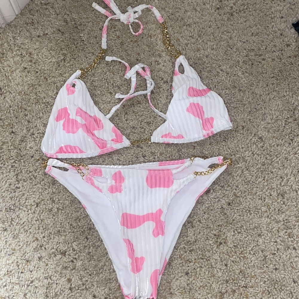 Pink Cowprint Swimsuit